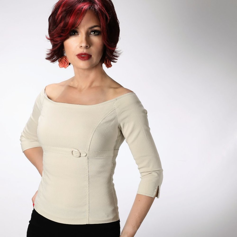 ZARA beige 3/4 sleeve top size S